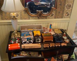 Mahogany Console Two Drawer Table
