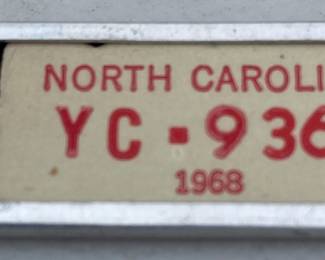 1968 North Carolina D.A.V. Mini Tag