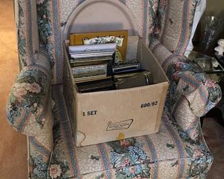 Floral Wingback Chair/Picture Frames