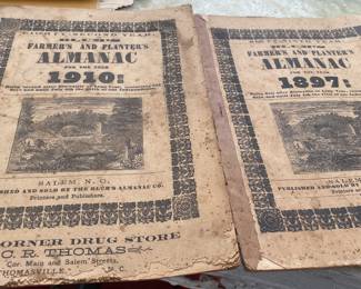 1897 and 1910 Farmer's Almanac (The Corner Drug Store Thomasville, N.C.)