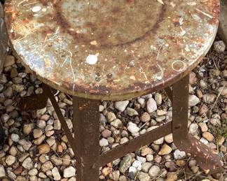 Old Metal Milking Stool