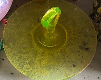 Vaseline Glass Tidbit Tray