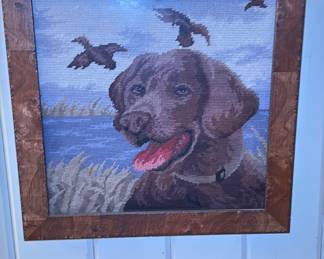 Dog & Duck art & needlepoint