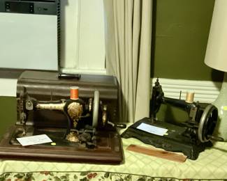 Antique crank sewing machines