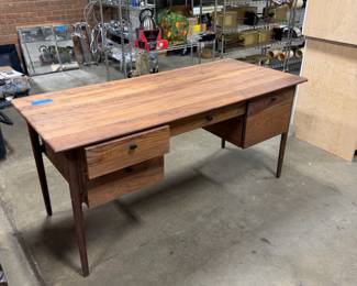 Crate and Barrel Kendall walnut writing desk. 65X29X30 1/4