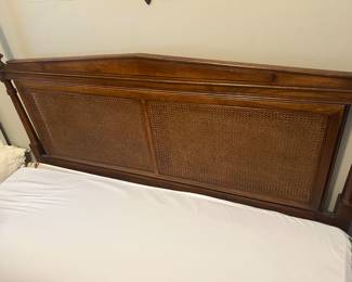 Mid Century queen bed by white furniture company with footboard