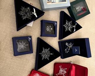 SWAROVSKI And Waterford ornaments 