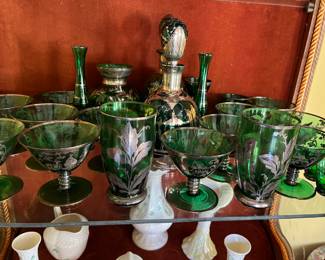 Italian Vintage emerald green glass