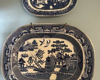 Staffordshire Blue Willow Platters