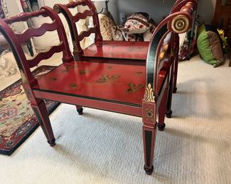 Chinoiserie painted benches
