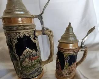 Pair of Vintage German Beer Steins