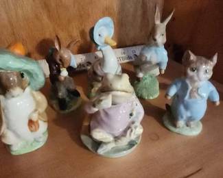 Vintage Beatrix Potter Figurines 6pc