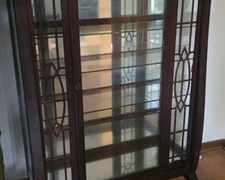 Old Lighted China Cabinet Large Curio Cabinet