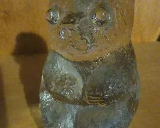 Blenko Clear Glass Bear