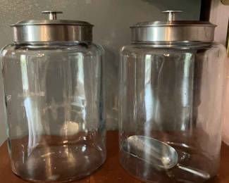Pair of Anchor Hocking Montana Glass Jars with Stainless Lids