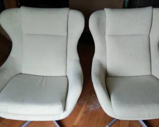 2 Light Green MCMStyle Swivel Chairs
