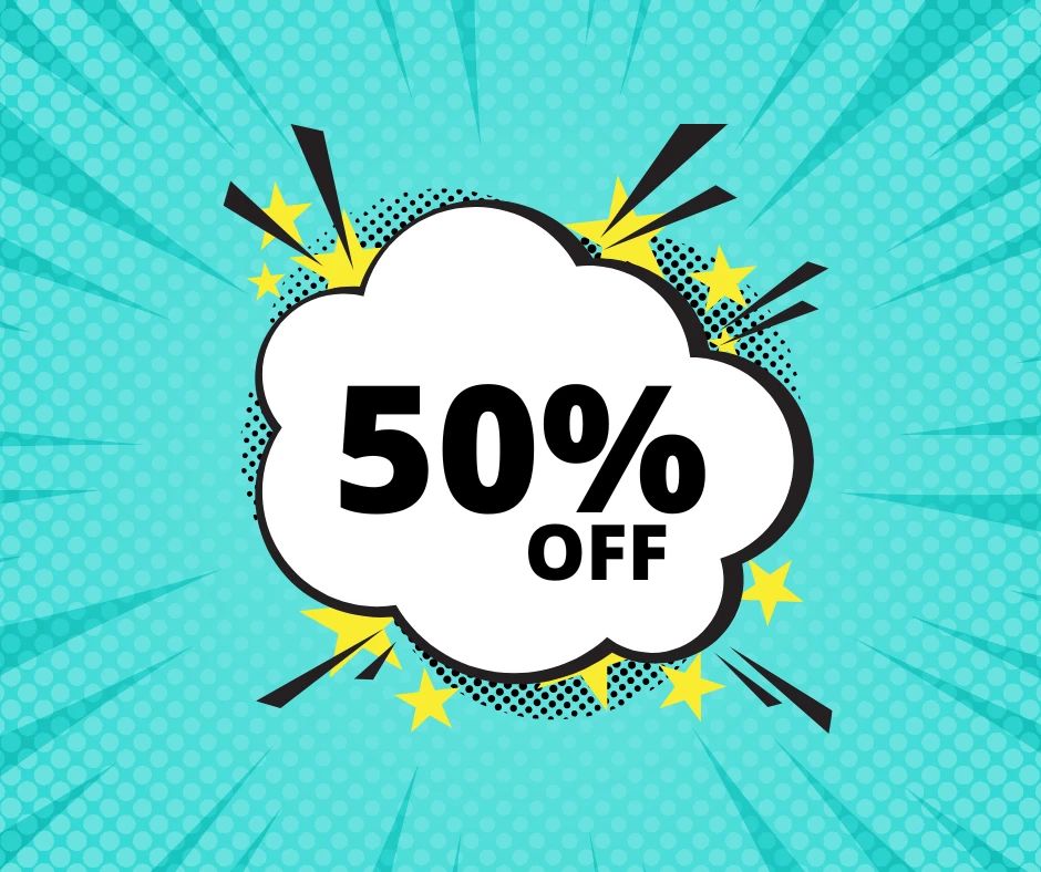 All furniture, home decor and art are discounted 50%.  