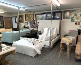 Bernhardt Four Poster Canopy, Slip Cover chairs