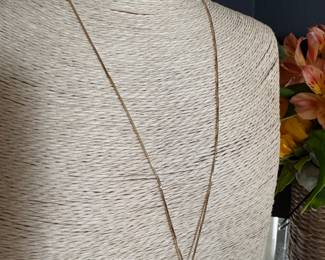 #134 - $620 - 18" box chain sapphire/diamond cross 14kt gold 5.18gr. 