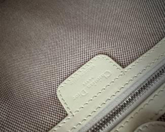 #53 -$1,050 - Christian Dior vinyl patent cammage cream purse 