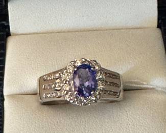 16. - $1650 18 kt gold Levian Tanzanite & Diamond Ring 8.9 gram 