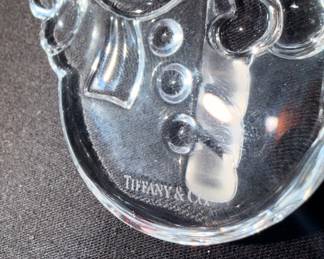 #152 - $120 - Tiffany Snowman w/Candy Cane with pouch