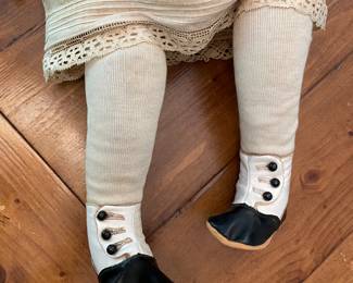 #36 - $125 - 1918 Fulper Pottery Doll Company 24". Original hair and clothing. 