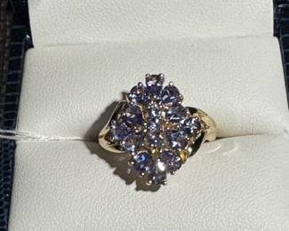 #5 - $475 - 10kt gold Tanzanite cocktail ring. 4 grs. size 6.