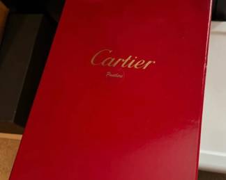 #154 - $300 - Cartier vase - blue frosted  panther vase 