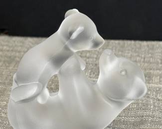 #27 - $40 - Crystal de Sevres, France, bears playing