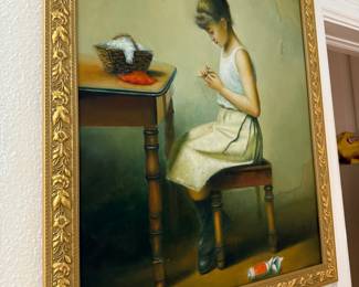 #96- $200 - Young lady seating at the table 