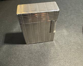 #73 - $495 -Vintage Rare Dupont France, Paris lighter silvered. Art Deco style. 