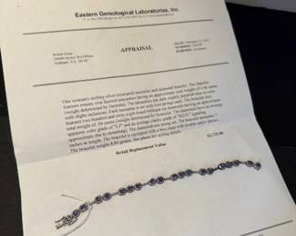 #173 - Beautiful Tanzanite bracelet on sterling 925. 