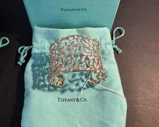 66 -  Tiffany cuffs sterling & Co. Paloma Picasso design olive tree leaves. $800 EACH 