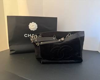 #54 - Chanel matellassee horse hair black purse $1000