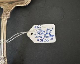 #145 - $300 - Tiffany & Co sterling serving fork King Charles pattern