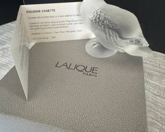 #24 - $80- LALIQUE France crystal duck "Canette " with box. 