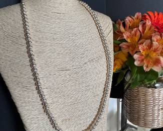 #139 - $75 - 24" bead chain sterling 44.8 grs.