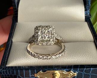 #108-  $1,250 - App 2 ctw wedding set 14kt gold. 6.2grs. size 5.