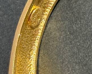 #69 - $250 - 1980s LANVIN Vintage Couture Gold Plated w/Faux Diamond