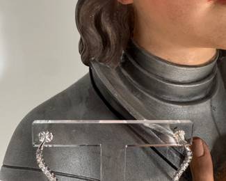 #127 - $425 - Approx 1 ctw dangle diamond earrings. 14kt white gold. 2.0 grs. 