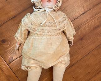 #36 - $125 - 1918 Fulper Pottery Doll Company 24". Original hair and clothing. 
