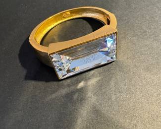 #69 - $250 - 1980s LANVIN Vintage Couture Gold Plated w/Faux Diamond