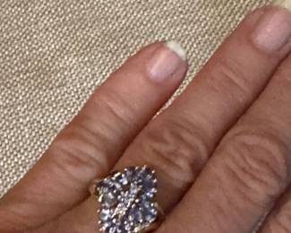 #5 - $475 - 10kt gold Tanzanite cocktail ring. 4 grs. size 6.