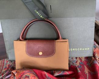 #176 - Longchamp Pliage handbag with short Handles  $75 camel
