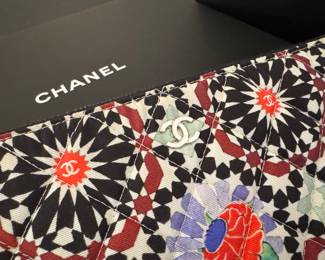 #55 - Chanel matellasse make up pouch or travel purse  8"x11" $400