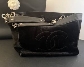 #54 - Chanel matellassee horse hair black purse $1000