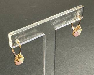 #71 - $150 pair of opal earrings on 10kt gold setting. 