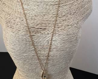 #44- $300- 14kt gold necklace with birthstones, bought in NY, 3.23gr. 