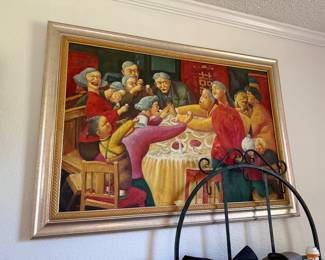 #100B- $400 - Asian group having lunch with animated conversation 